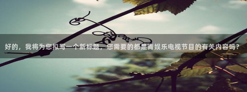 恒行5娱乐：好的，我将为您拟写一个新标题，您需要的都是青娱乐电视节目的有关内容吗？